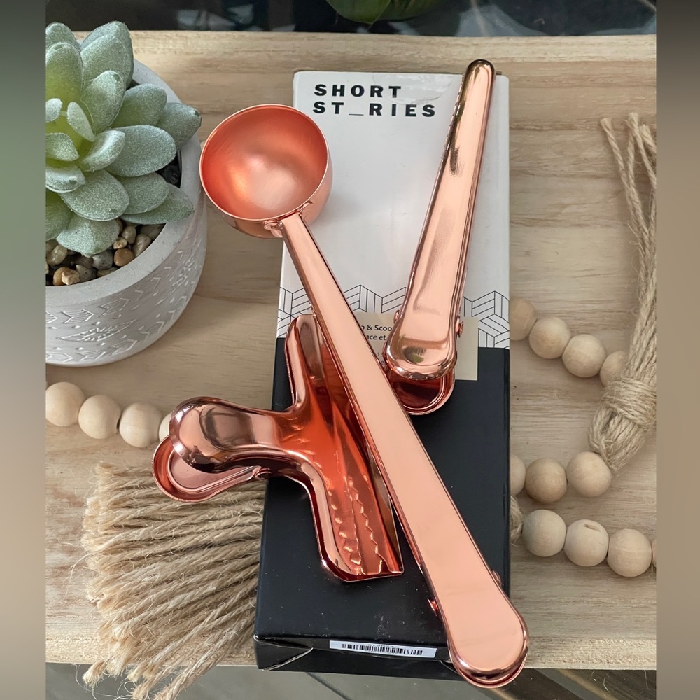 SHORT STORIES Copper Java Clip & Scoop Set - Picture 2 of 8